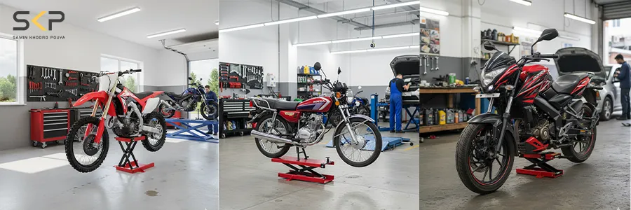 جک بالابر موتور سیکلت قیچی پرتابل 1 جک بالابر قیچی پرتابل